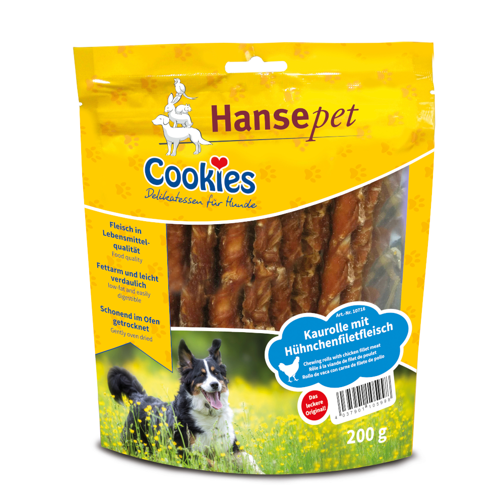 Cookies Delikatess Kaurolle mit Hühnchenfiletstreifen - Sparpaket: 12 x 200 g von Cookie's