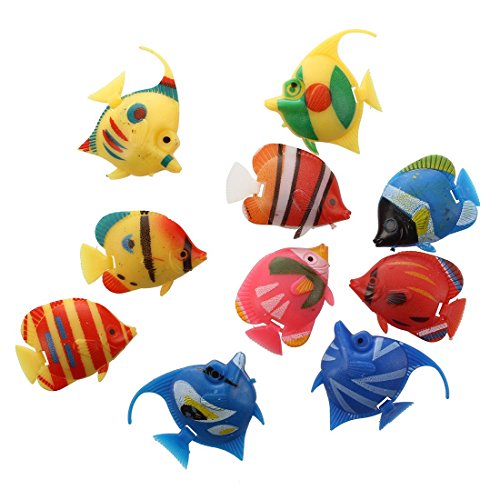 Cookwowe 10X Schwimmende Kuenstlich Fisch Ornament Dekoration Fuer Aquarium Fish von Cookwowe