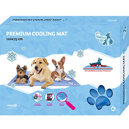CoolPets Premium Kühlmatte - Geeignet für Hunde - rutschfest - Kühlung für Ihr Haustier - 120x75cm - XL von CoolPets