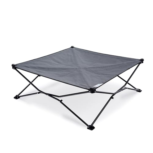 Coolaroo Erhöhtes Hundebett für unterwegs: Faltbares Pop-Up-Reise-Hundebett mit atmungsaktivem, feuchtigkeitsbeständigem Stoff, Tragetasche inklusive, leicht und tragbar, Stahlgrau, Größe XL Coolaroo Erhöhtes Hundebett für unterwegs: Faltbares Pop-Up-Reise-Hundebett mit atmungsaktivem, feuchtigkeitsbeständigem Stoff, Tragetasche inklusive, leicht und tragbar, Stahlgrau, Größe XL von Coolaroo