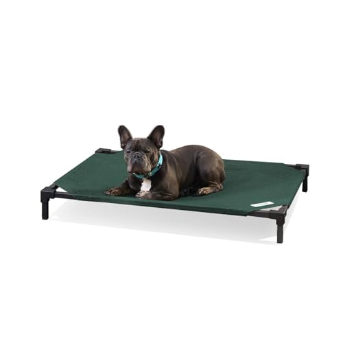 Coolaroo Kühlendes erhöhtes Hundebett, Pro Medium, passt in eine 106,7 cm große Kiste, leicht zu montierender Rahmen, Braunschweig-Grün von Coolaroo