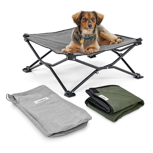 Coolaroo On-The-Go erhöhtes Hundebett-Set – tragbares & kühlendes Reisebett mit HeatShield-Gewebe für kleine Hunde, leicht & kompakt, inklusive passender Tragetasche & Everglade Green Bonusbezug Coolaroo On-The-Go erhöhtes Hundebett-Set – tragbares & kühlendes Reisebett mit HeatShield-Gewebe für kleine Hunde, leicht & kompakt, inklusive passender Tragetasche & Everglade Green Bonusbezug von Coolaroo