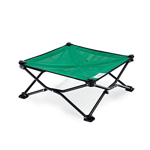 Coolaroo On-The-Go erhöhtes Hundebett – Faltbares Pop-Up-Reise-Hundebett mit atmungsaktivem, feuchtigkeitsbeständigem Stoff, Tragetasche inklusive, leicht & tragbar, Smaragdgrün, Standard von Coolaroo