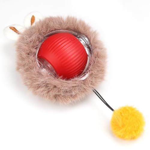 Coolden Katzenspielzeug Elektrisch Katzenball mit LED Licht Interaktives Katzenspielzeug mit Dehnbarer Plüschschwanz Wiederaufladbarer Intelligenz Hundespielzeug Interaktiver Spielball für Katzen Rot Coolden Katzenspielzeug Elektrisch Katzenball mit LED Licht Interaktives Katzenspielzeug mit Dehnbarer Plüschschwanz Wiederaufladbarer Intelligenz Hundespielzeug Interaktiver Spielball für Katzen Rot von Coolden