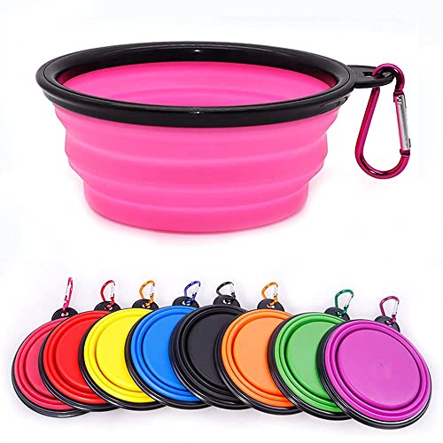 Coolon Zusammenklappbarer Hundenapf, zusammenklappbarer Hundenapf für Katzen und Hunde, tragbarer Wassernapf für Haustiere, tragbarer Wassernapf für Hunde mit Karabiner, Medium, 650 ml, Pink Coolon Zusammenklappbarer Hundenapf, zusammenklappbarer Hundenapf für Katzen und Hunde, tragbarer Wassernapf für Haustiere, tragbarer Wassernapf für Hunde mit Karabiner, Medium, 650 ml, Pink von Coolon