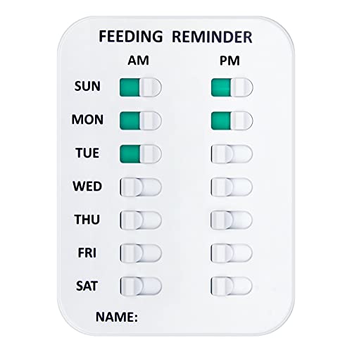 Pet Feeding Reminder Coolrunner Pet Feeding Reminder for Dogs Cats Pet Feed Reminder Magnetic or Double Sided Adhesive Prevent Overfeeding (B Pattern) von Coolrunner
