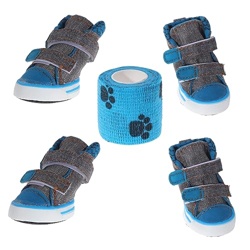 Coolty 4 Stück Hundeschuhe Hundestiefel für verschneite Wintertage, heiße Sommerpflaster, wasserdicht bei Regenwetter, Spaziergänge im Freien (2# L* W: 4.1 * 3.1CM) von Coolty