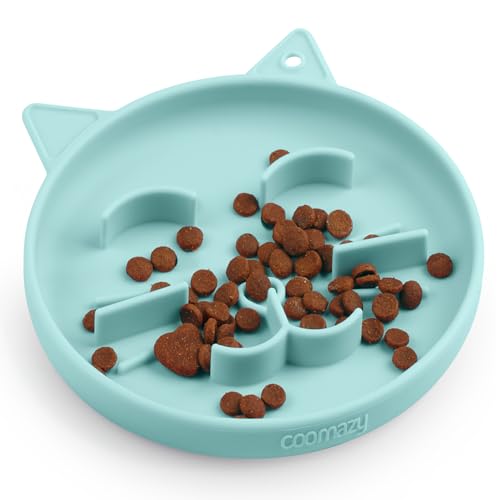 Coomazy Silikon Slow Feeder Hund Katze Näpfe, Interaktives Puzzle Spielzeug für Haustiere Trocken/Nassfutter Training, Hält Hunde Katzen Beschäftigt, Verhindert Puppy Kitty Überessen (Cyan, 0.8 Tasse) Coomazy Silikon Slow Feeder Hund Katze Näpfe, Interaktives Puzzle Spielzeug für Haustiere Trocken/Nassfutter Training, Hält Hunde Katzen Beschäftigt, Verhindert Puppy Kitty Überessen (Cyan, 0.8 Tasse) von Coomazy