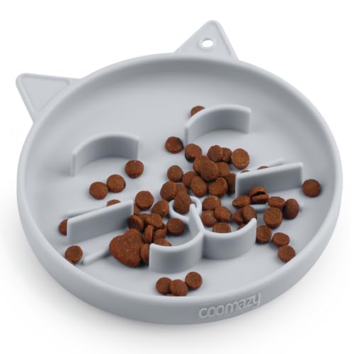 Coomazy Silikon Slow Feeder Hund Katze Näpfe, Interaktives Puzzle Spielzeug für Haustiere Trocken/Nassfutter Training, Hält Hunde Katzen Beschäftigt, Verhindert Puppy Kitty Überessen (Grau, 0.8 Tasse) Coomazy Silikon Slow Feeder Hund Katze Näpfe, Interaktives Puzzle Spielzeug für Haustiere Trocken/Nassfutter Training, Hält Hunde Katzen Beschäftigt, Verhindert Puppy Kitty Überessen (Grau, 0.8 Tasse) von Coomazy