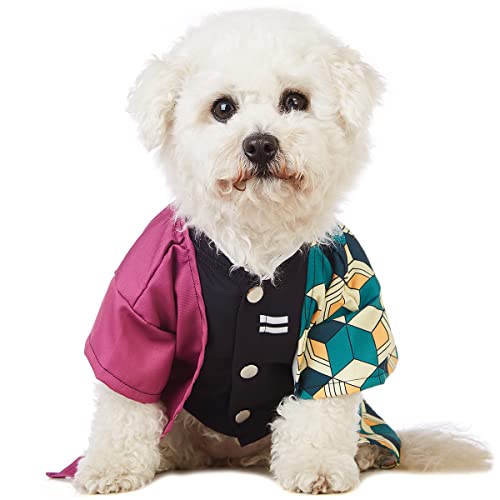 Coomour Hunde-Kostüm, Haustierkleidung, Katzen-Cosplay-Outfit, lustig, für kleine Hunde, Größe L, Rot von Coomour