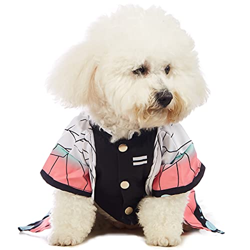 Coomour Hunde-Kostüm, Haustierkleidung, Katzen-Cosplay-Outfit, lustig, für kleine Hunde, Größe L, Weiß von Coomour