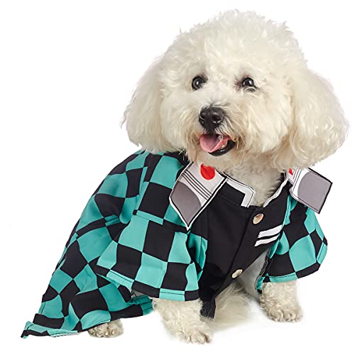 Coomour Hunde-Kostüme für kleine Hunde, Katzen, Cosplay-Outfit, lustiges Haustier-Kostüm (Größe L, Grün) von Coomour