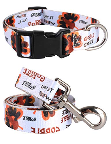 Coomour Hundehalsbänder mit verstellbarer Truthahn-Leine, Haustierhalsband für kleine, mittelgroße und große Hunde (klein) von Coomour