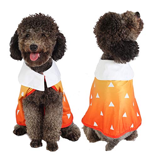 Coomour Niedliches Hundekostüm für Haustiere, lustiges Anime-Umhang, Cartoon-Kostüm, niedliche Katze, Cosplay, Umhang für kleine bis große Hunde und Katzen, Kleidung (klein, orange) von Coomour