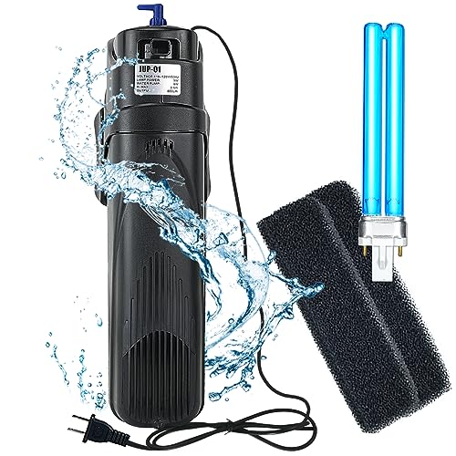 Coospider U-V Aquarium Filter JUP-01 für 150-300 Liter Becken, Unterwasser Filterpumpe für Aquarien 800L/h Grün Algenvernichter Innenfilter mit 1 Ersatzbirne 9W + 2 Ersatzfilterschwämme 4 in 1 Coospider U-V Aquarium Filter JUP-01 für 150-300 Liter Becken, Unterwasser Filterpumpe für Aquarien 800L/h Grün Algenvernichter Innenfilter mit 1 Ersatzbirne 9W + 2 Ersatzfilterschwämme 4 in 1 von Coospider