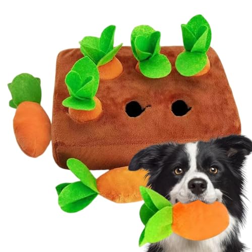 Copangle Karotten-Schnüffelmatte für Hunde, Haustier-Schnüffelmatte für Hunde | Interaktives Hundespielzeug, Plüsch-Puzzlespielzeug - Gefülltes Karotten-Plüsch-Puzzle-Spielzeug, Gemüse-Kauspielzeug von Copangle
