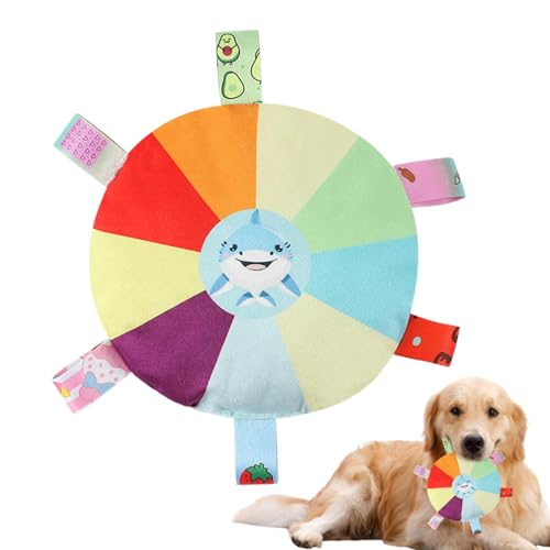 Plüsch-Hundespielzeug für mittelgroße Hunde, Quietschendes Plüsch-Hundespielzeug, Zahnreinigungsspielzeug für Hunde, Lustiges, scheibenförmiges, quietschendes Kauspielzeug für Hunde, Haustierzubehör f von Copangle