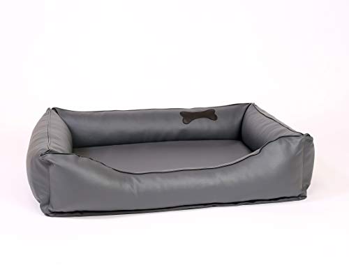 CopcoPet - Hundebett Orthopädisch Paco Kunstleder - Grau Gr: XXL 125 x 100 cm Visco von CopcoPet
