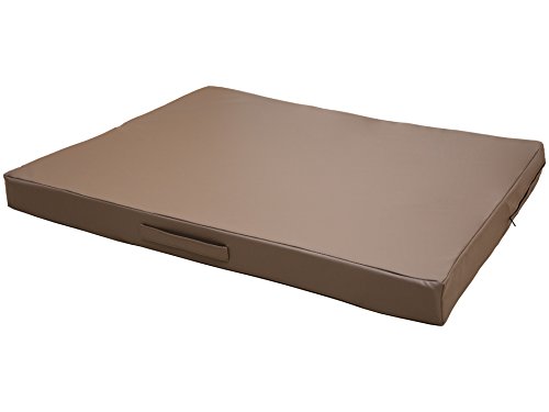 CopcoPet Hundematte Jumbo, 120 x 90 x 8cm, Mocca, abwaschbares Hundebett aus kratzfestem Kunstleder, orthopädisches Hundekissen mit Viscoschaumfüllung von CopcoPet