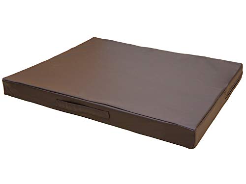 CopcoPet Hundematte Jumbo Orthopädisch Braun 80 x 60 x 8 cm – Robustes Kunstleder – Waschbar, rutschfest & pflegeleicht – Für kleine Hunde, Wohnung, Garten, Transportbox – Extra dick von CopcoPet