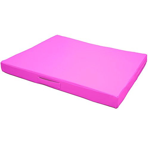 CopcoPet Hundematte Jumbo, abwaschbares Hundebett aus kratzfestem Kunstleder, orthopädisches Hundekissen mit Viscoschaumfüllung oder Kaltschaumfüllung (110 x 80 x 8 cm, Rosa) von CopcoPet