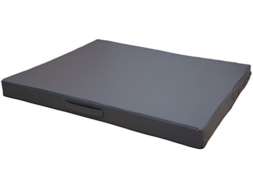 CopcoPet Hundematte Jumbo, 120 x 90 x 8cm, Grau, abwaschbares Hundebett aus kratzfestem Kunstleder, orthopädisches Hundekissen mit Kaltschaumfüllung von CopcoPet