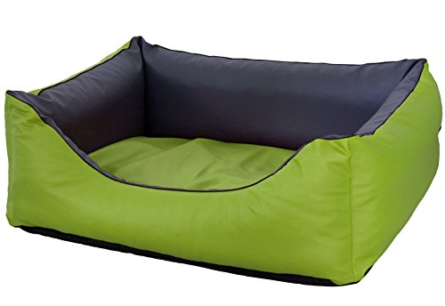 CopcoPet Rocco Hundebett Hundesofa Wendebett Kunstleder XL ca. 110 x 90 cm Grün Grau von CopcoPet