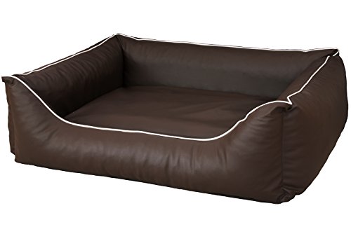 CopcoPet Rocco Orthopädisches Visco Hundebett Hundesofa Wendebett Kunstleder L/XL 100x80cm Dunkelbraun von CopcoPet
