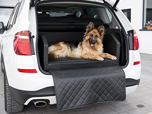 CopcoPet - Travel Bed Hundebett für Kofferraum 100x70 cm Kunstleder - Kofferraumschutz Hund wasserabweisend & Kratzfest - Hundebett Auto rutschfest & robust mit Schutzdecke - Reisebett Hund Schwarz von CopcoPet