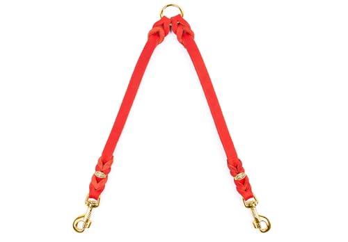 CopcoPet - Fettleder Koppel mit 2 Messing Karabinern, Rot, 50 cm x 15 mm CopcoPet - Fettleder Koppel mit 2 Messing Karabinern, Rot, 50 cm x 15 mm von CopcoPet