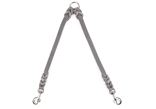 CopcoPet - Fettleder Koppel mit 2 verchromten Karabinern, Grau, 50 cm x 15 mm CopcoPet - Fettleder Koppel mit 2 verchromten Karabinern, Grau, 50 cm x 15 mm von CopcoPet
