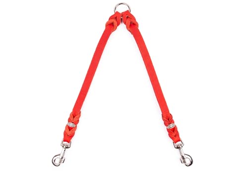 CopcoPet - Fettleder Koppel mit 2 verchromten Karabinern, Rot, 50 cm x 15 mm CopcoPet - Fettleder Koppel mit 2 verchromten Karabinern, Rot, 50 cm x 15 mm von CopcoPet
