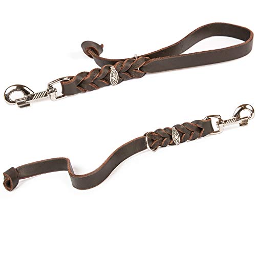 Fettleder Kurzführer, Führleine, Kurzleine (35 cm x 10 mm verchromt, Braun) Fettleder Kurzführer, Führleine, Kurzleine (35 cm x 10 mm verchromt, Braun) von CopcoPet