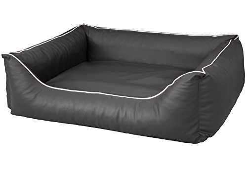 CopcoPet Rocco Orthopädisches Visco Hundebett Hundesofa Wendebett Kunstleder XL ca. 110 x 90 cm Orthopädisch Grau von CopcoPet