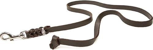 CopcoPet - Hundeleine Braun aus Premium Rindsleder - Weiche Schleppleine für Hunde mit Chromkarabiner - Geflochtene Fettlederleine ohne Handschlaufe - Hunde Zubehör Made in Germany (10m x 8mm) von CopcoPet