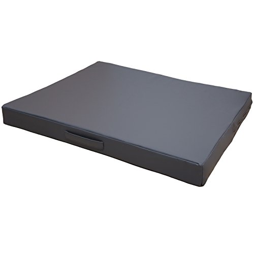 CopcoPet Hundematte Jumbo, 110 x 80 x 8cm, Grau, abwaschbares Hundebett aus kratzfestem Kunstleder, orthopädisches Hundekissen mit Kaltschaumfüllung von CopcoPet