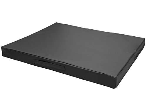 CopcoPet Hundematte Jumbo, 100 x 80 x 8cm, Schwarz, abwaschbares Hundebett aus kratzfestem Kunstleder, orthopädisches Hundekissen mit Kaltschaumfüllung von CopcoPet