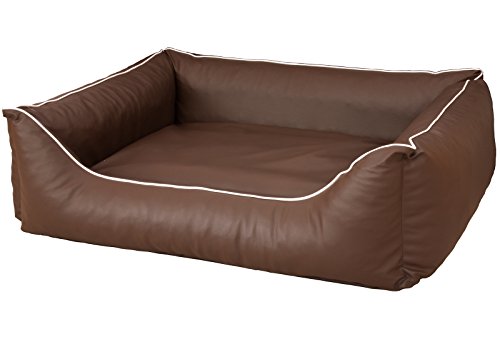 CopcoPet Rocco Orthopädisches Visco Hundebett Hundesofa Wendebett Kunstleder L ca. 90 x 70 cm Orthopädisch Braun von CopcoPet