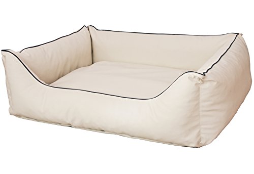 CopcoPet Rocco Hundebett Hundesofa Wendebett Kunstleder S ca. 70 x 55 cm Beige von CopcoPet