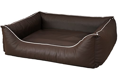 CopcoPet Rocco Orthopädisches Visco Hundebett Hundesofa Wendebett Kunstleder XXL ca. 125 x 100 cm Orthopädisch Dunkelbraun von CopcoPet