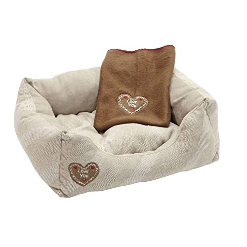 Coperani | Hundebett | Hundeschlafplatz | 61 x 37 cm | Polyester | Baumwolle | Beige | Kuschelig | Haustierbett | Hochwertig | Robust von Coperani LIEBLINGSSACHEN FÜR IHR TIER