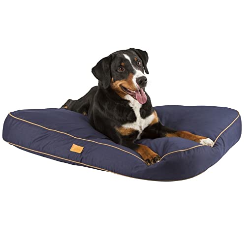 Coperani | Hundekissen | Hundebett | Hundeschlafplatz | Polyester | Navy-Cognac | 100 x 70 x 11cm | Antirutsch | Haustierschlafplatz Coperani | Hundekissen | Hundebett | Hundeschlafplatz | Polyester | Navy-Cognac | 100 x 70 x 11cm | Antirutsch | Haustierschlafplatz von Coperani LIEBLINGSSACHEN FÜR IHR TIER
