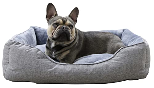Coperani | Kuschelbett für Hunde | Grau | 61 x 48 x 18 cm | Wendekissen | Recyceltes Material | Hundebett von Coperani LIEBLINGSSACHEN FÜR IHR TIER