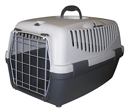 Coperani | Transportbox für Hunde | Grau | 48 x 32 x 31 cm | mit Vorrichtung für Autosicherheitsgurte von Coperani LIEBLINGSSACHEN FÜR IHR TIER