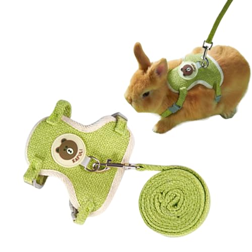 Copfeu Kaninchengeschirr und Leine, verstellbar, Hasengeschirr, Leine, Frettchen, Meerschweinchen-Geschirr, Frettchen, Leine für kleine Haustiere, Spaziergänge im Freien, Größe M, Grün Copfeu Kaninchengeschirr und Leine, verstellbar, Hasengeschirr, Leine, Frettchen, Meerschweinchen-Geschirr, Frettchen, Leine für kleine Haustiere, Spaziergänge im Freien, Größe M, Grün von Copfeu
