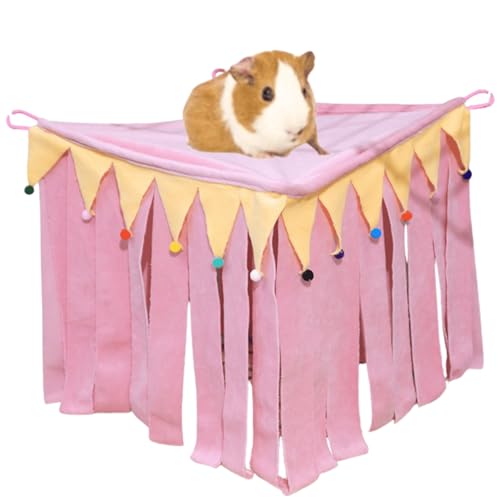 Copfeu Meerschweinchenversteck Versteck für Meerschweinchen, Hase, Hamster, Chinchilla, Kaninchen, Rosa, klein, genähte Stoffkonstruktion, Kristall-Superweicher Stoff, 24 cm von Copfeu