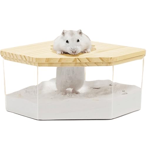 Hamster Sandbad Box Container, Hamsterbad Sand Rennmäuse Sandbad Hamster Staubbad, Hamster Katzentoilette Chinchilla Staubbad Hamster Zubehör (D Small) von Copfeu