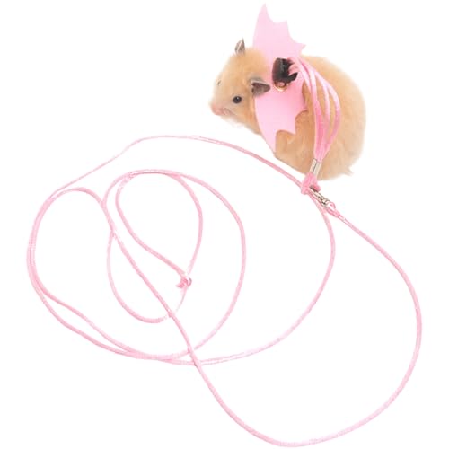 Set für Kleintiere, Geschirr und Leine, für Hamster, Eidechsen und Bartagamen, sicheres, verstellbares und bequemes Gehen, Zubehör für Spaziergänge, Rosa von Copfeu