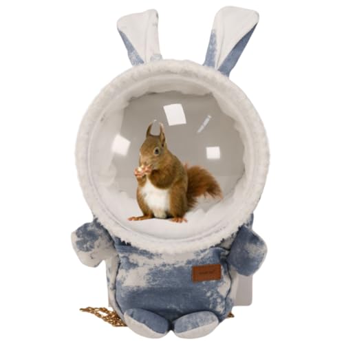 Sugar Glider Reisetasche, Rennmaus, Igel, tragbar, für den Außenbereich, Grau, Eichhörnchen, Ratten, Tragetasche für Kleintiere (Grau, Blau, Groß) von Copfeu