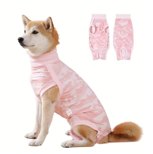 Coppthinktu Hunde-Einteiler für Operationen, atmungsaktiv, für Hunde, zur Erholung von Hunden, Größe S bis XXL, Rosa, Polyester-Mischgewebe Coppthinktu Hunde-Einteiler für Operationen, atmungsaktiv, für Hunde, zur Erholung von Hunden, Größe S bis XXL, Rosa, Polyester-Mischgewebe von Coppthinktu